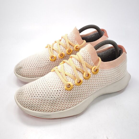 Allbirds Tree Dasher Lace Up Athletic Running Shoe Womens Size 9.5 White Orange - Picture 1 of 9